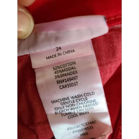 Joe's The Charlie High Rise Coated Ankle Skinny Denim Jeans Ruby Red Size 24 NWT - Picture 10 of 10